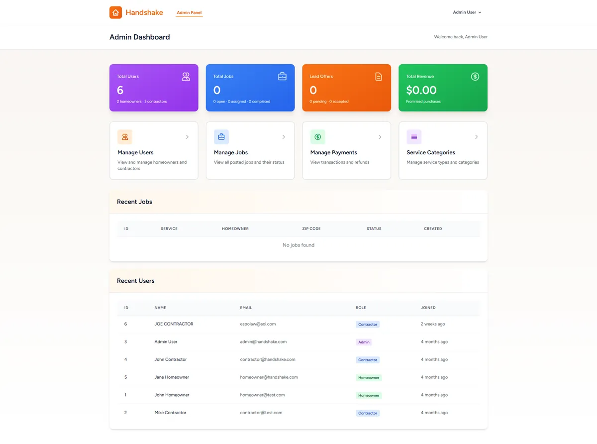 Handshake — full page screenshot